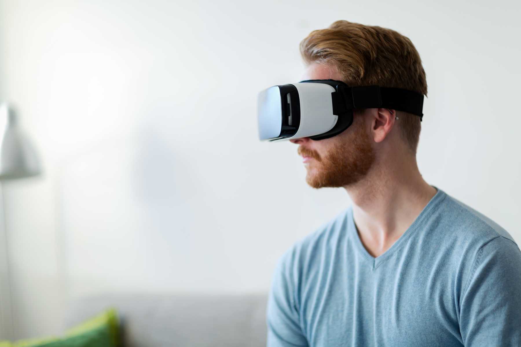 Man Wearing Virtual Reality